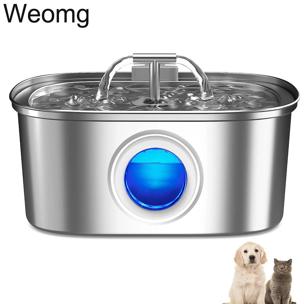 PetLuxe™ Stainless Steel 3.2L Ultra-Quiet Fountain – High-Capacity Multi-Pet Water Station