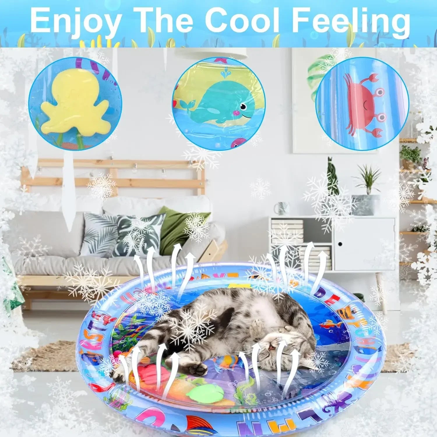 PetLuxe™ Interactive Water Sensory Play Mat – Thickened Cooling Pad for Cats & Dogs
