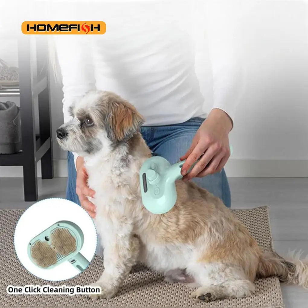 PetLuxe 3-in-1 Steamy Luxury Grooming Brush Dog Steam Brush