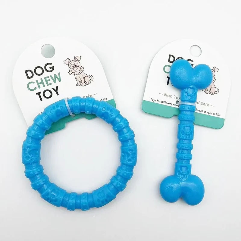 PetLuxe™ TinyTough Rubber Dental Toys – Bite-Resistant Bones & Rings for Small Dogs