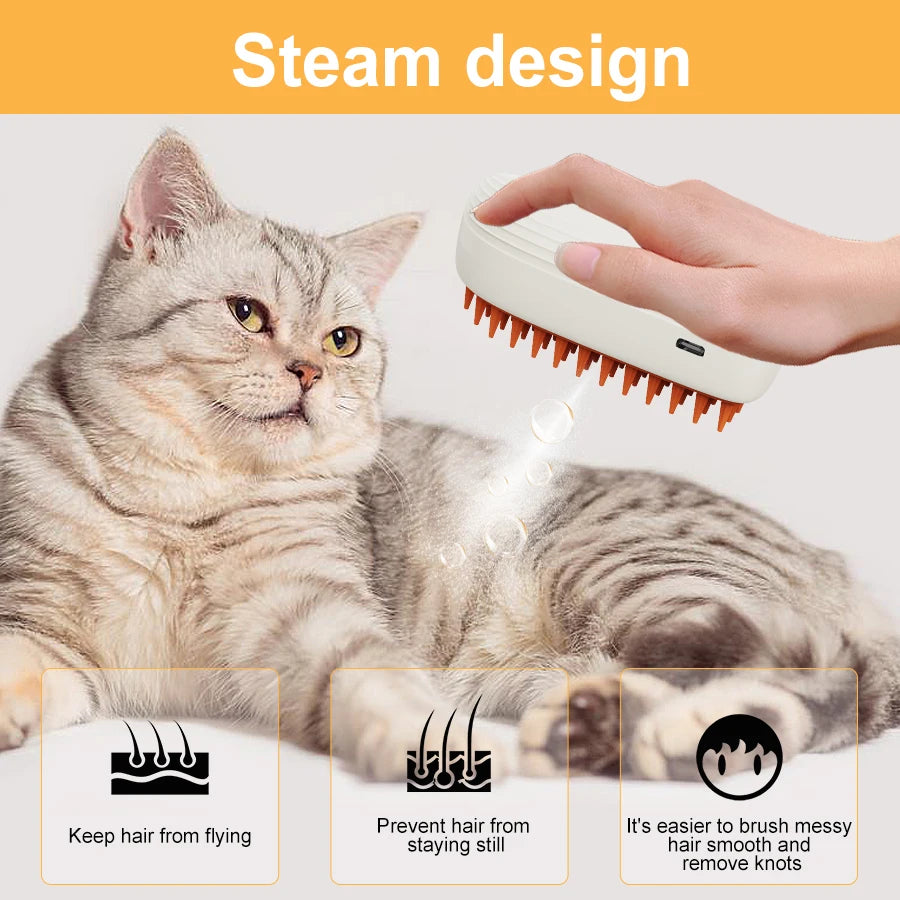 PetLuxe 3-in-1 Steamy Grooming Brush