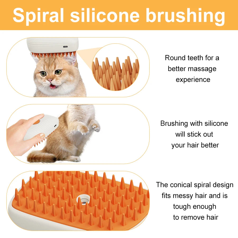 PetLuxe 3-in-1 Steamy Grooming Brush