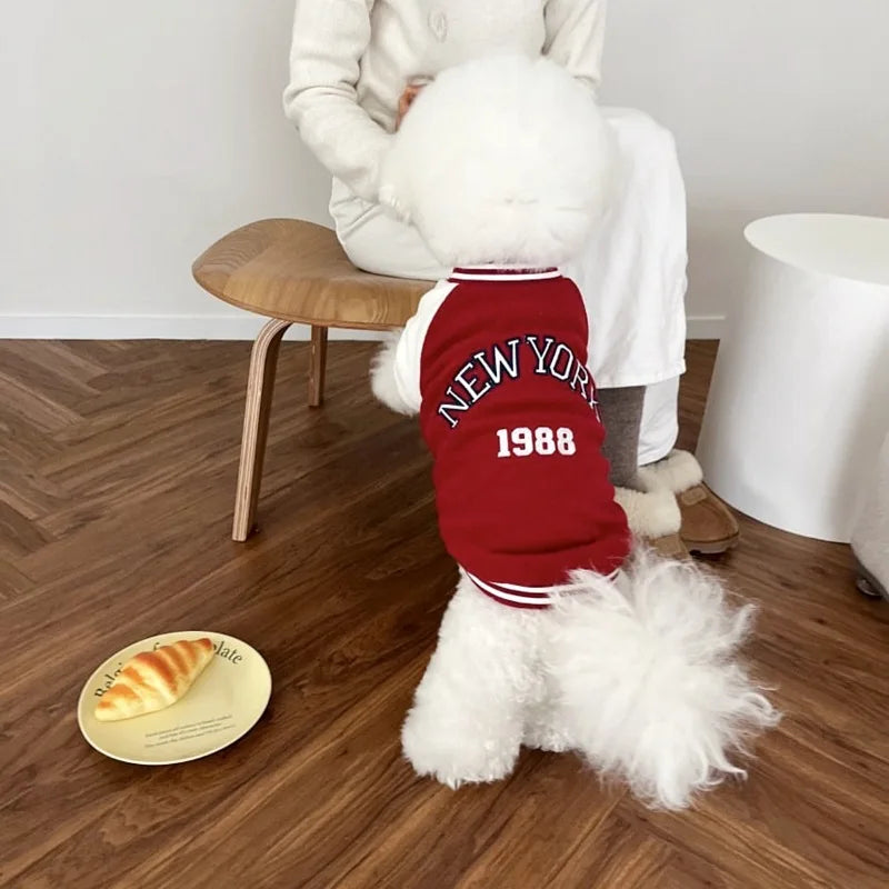 PetLuxe™ Varsity Baseball Jacket – Classic Sporty Winter Coat for Small & Medium Pets