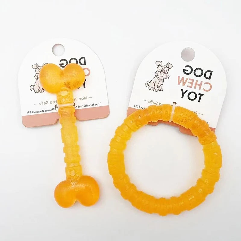 PetLuxe™ TinyTough Rubber Dental Toys – Bite-Resistant Bones & Rings for Small Dogs