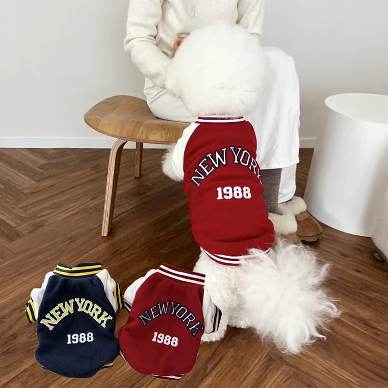 PetLuxe™ Varsity Baseball Jacket – Classic Sporty Winter Coat for Small & Medium Pets