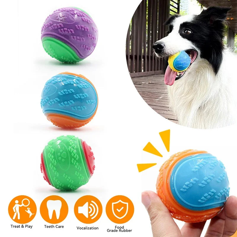 PetLuxe™ Squeaky Dental Ball – Soft TPR Bite-Resistant Interactive Toy