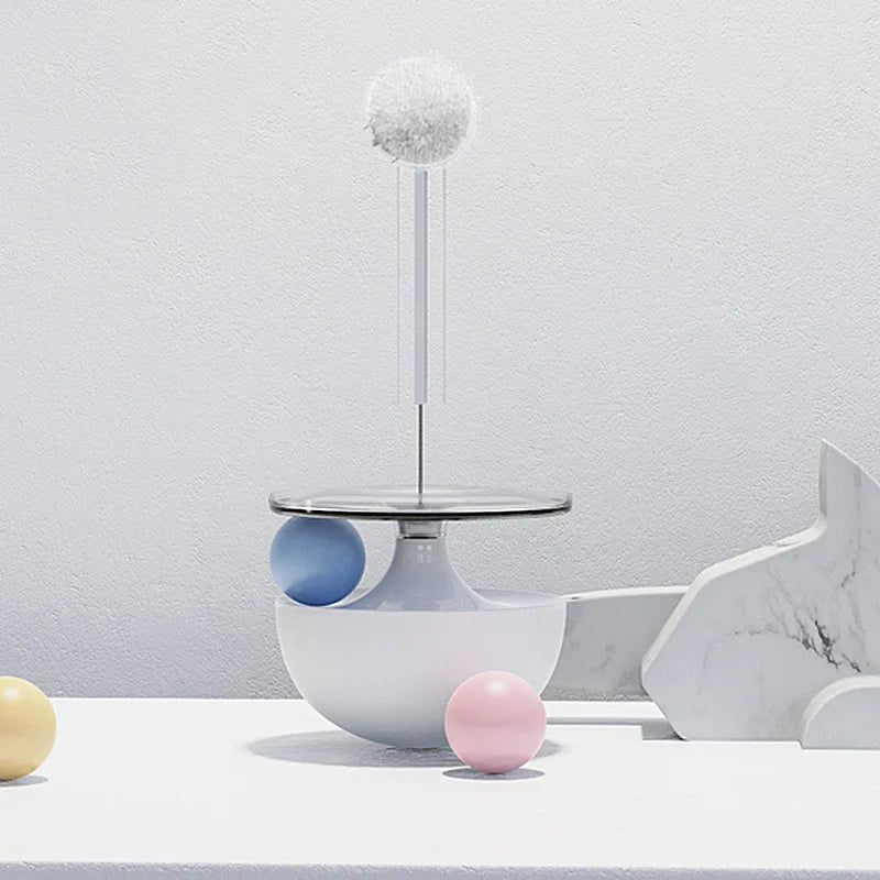 PetLuxe™ Interactive Wobble Tumbler – Self-Play Feather Teaser Toy for Cats