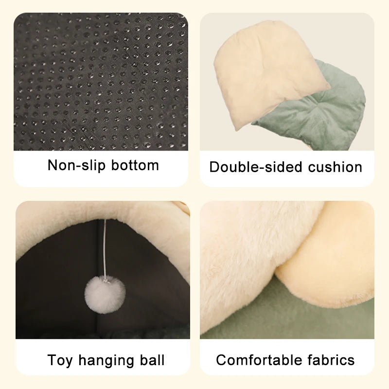 PetLuxe™ Deep Sleep Cloud Bed – Ultra-Soft Foldable Cave for Cats & Small Dogs