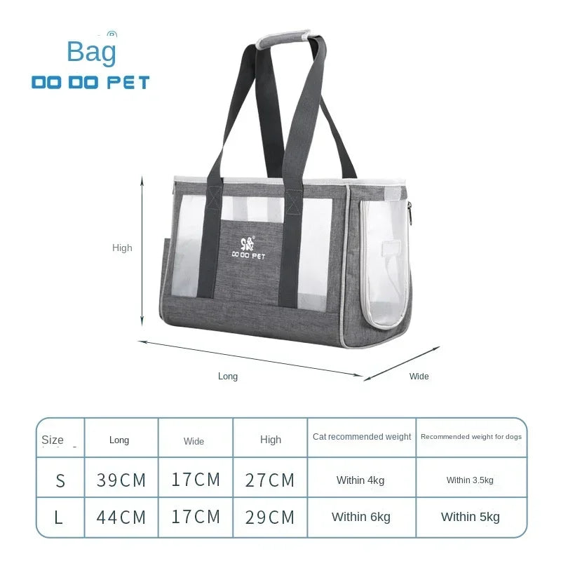 PetLuxe™ Breathable Summer Travel Tote – Lightweight & Portable Carrier