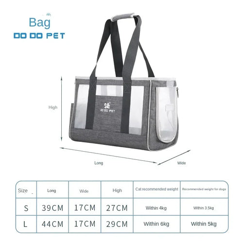 PetLuxe™ Breathable Summer Travel Tote – Lightweight & Portable Carrier