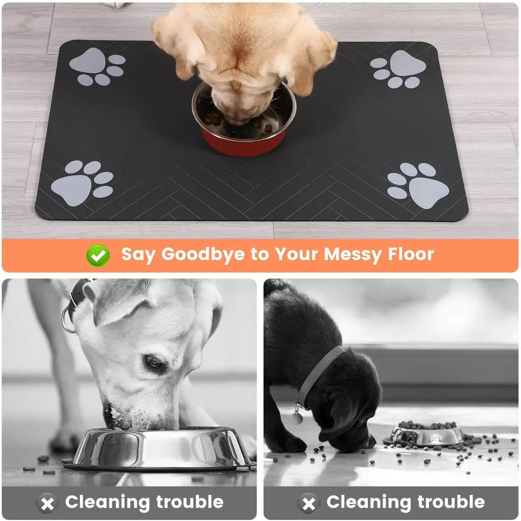 PetLuxe™ Mess-Free Silicone Feeding Mat – Waterproof Anti-Slip Food & Water Pad