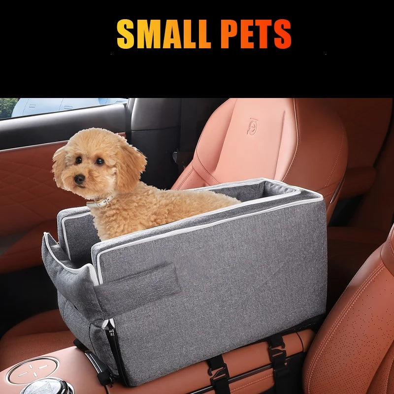 PetLuxe™ Safety First Car Console Seat – Luxury Central Armrest Booster