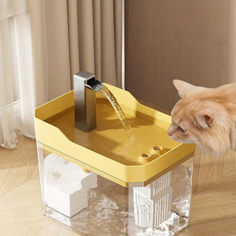 PetLuxe™ 1,5L Auto-Filter Flow Brunnen – USB Elektrischer leiser Wasserspender für Katzen & Hunde