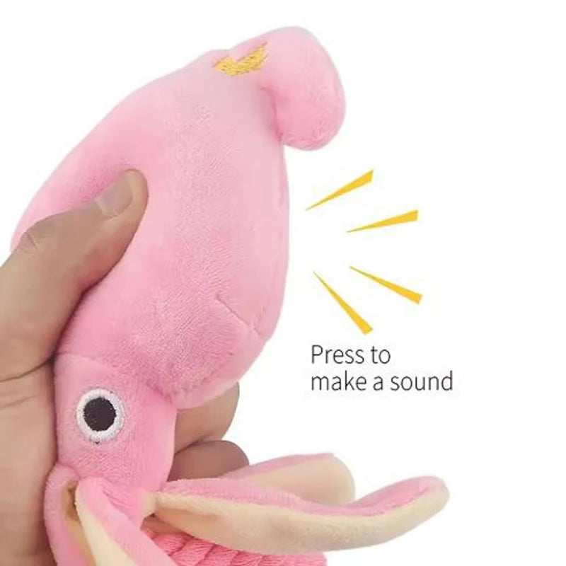 PetLuxe™ Octopus Squeaky Plush – Durable Cotton Rope Chew & Interactive Toy