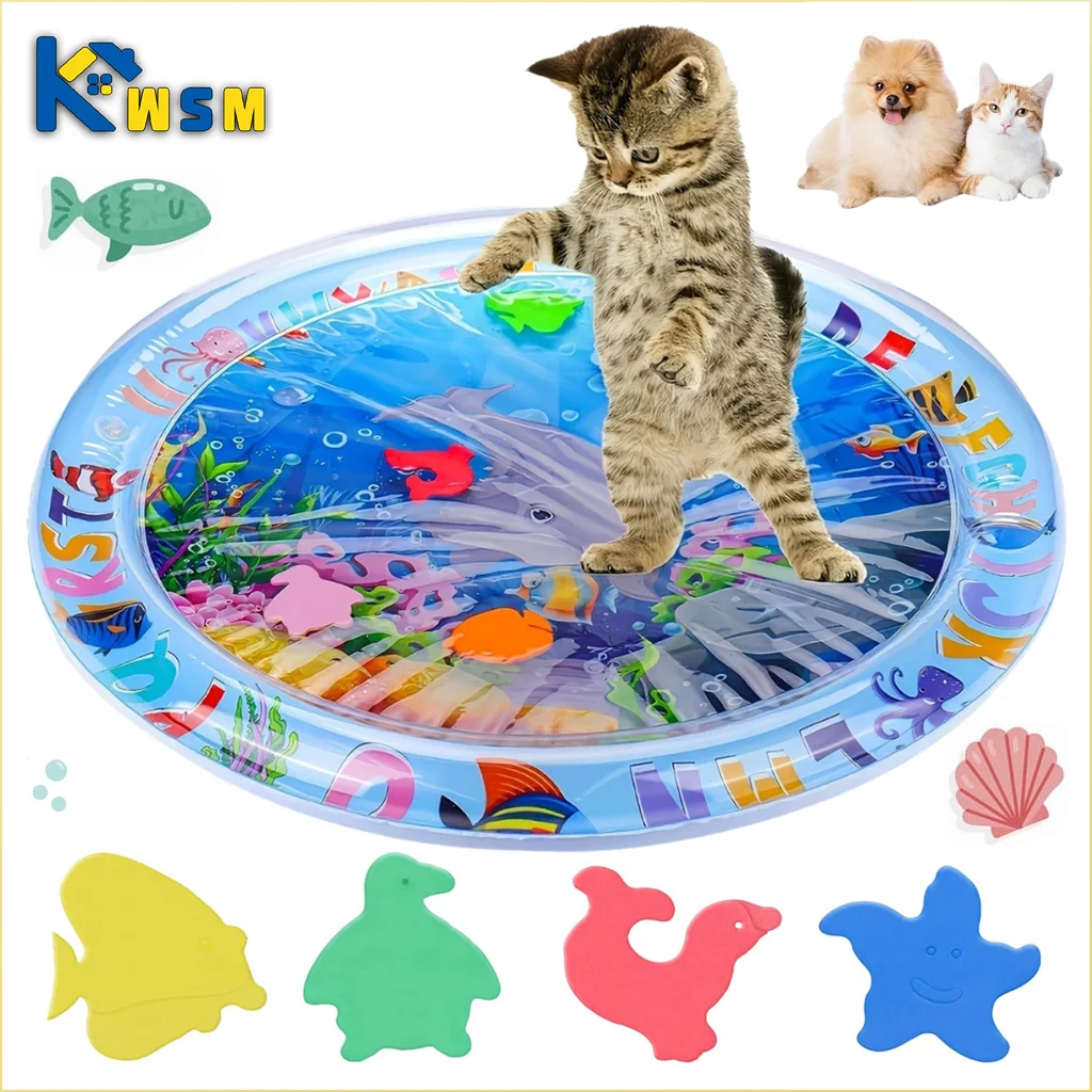 PetLuxe™ Interactive Water Sensory Play Mat – Thickened Cooling Pad for Cats & Dogs