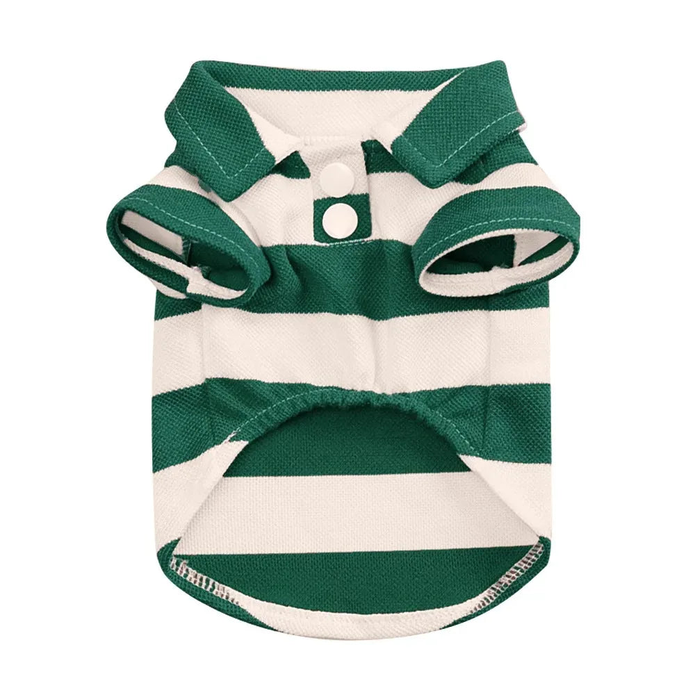 PetLuxe™ Preppy Striped Polo – Classic Casual Summer Shirt for Dogs & Cats