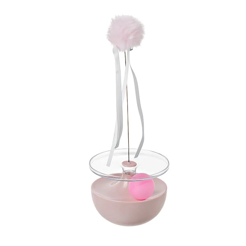 PetLuxe™ Interactive Wobble Tumbler – Self-Play Feather Teaser Toy for Cats