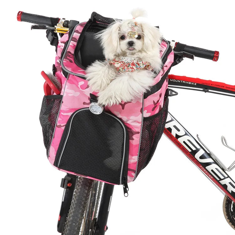 PetLuxe™ 2-in-1 Adventure Bike Basket & Travel Backpack