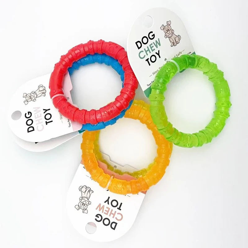 PetLuxe™ TinyTough Rubber Dental Toys – Bite-Resistant Bones & Rings for Small Dogs