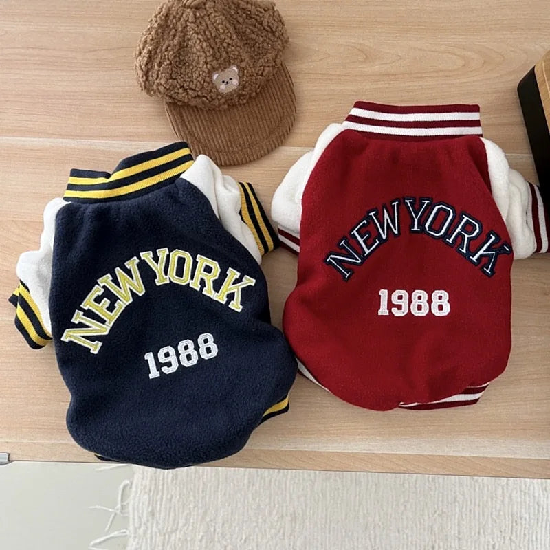 PetLuxe™ Varsity Baseball Jacket – Classic Sporty Winter Coat for Small & Medium Pets