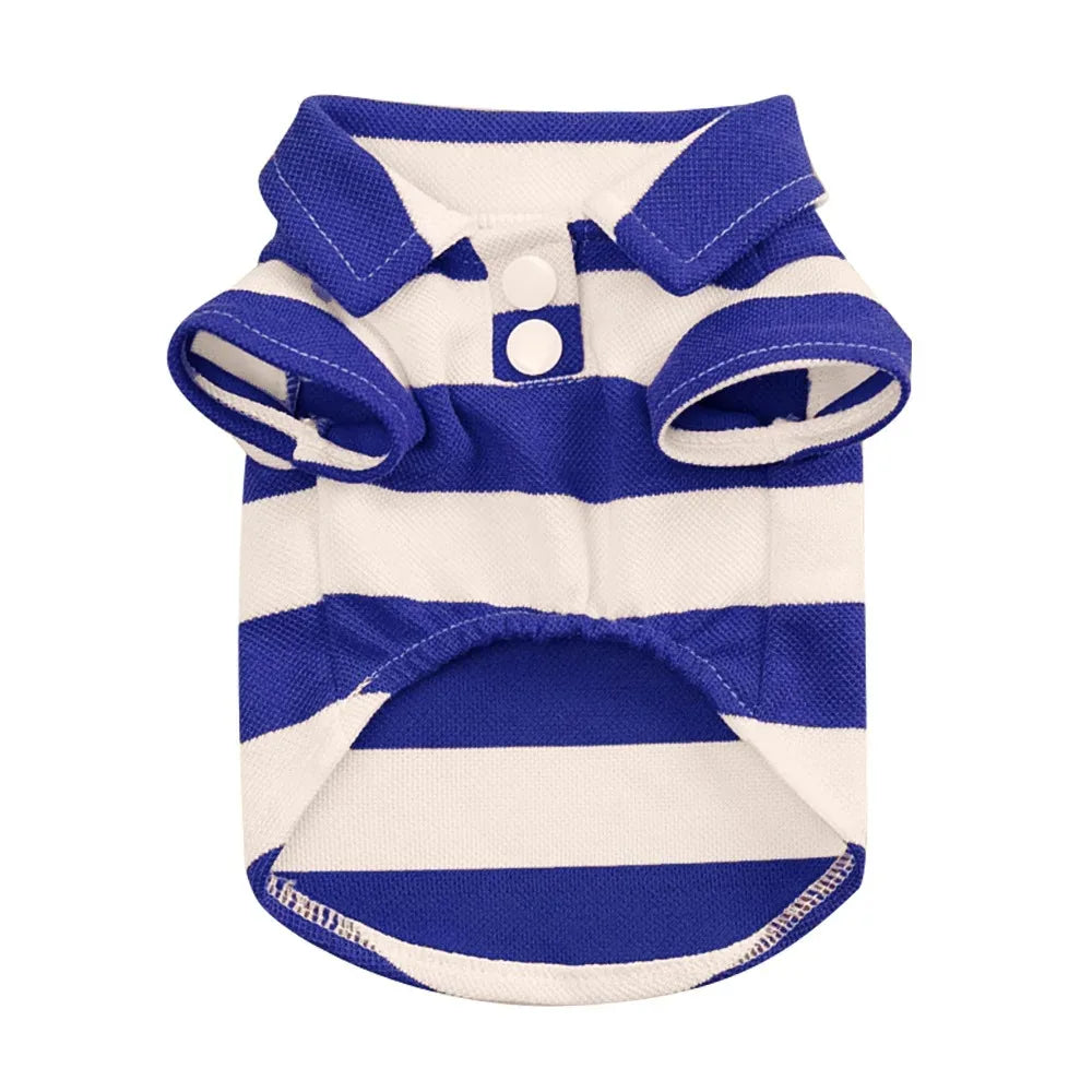 PetLuxe™ Preppy Striped Polo – Classic Casual Summer Shirt for Dogs & Cats