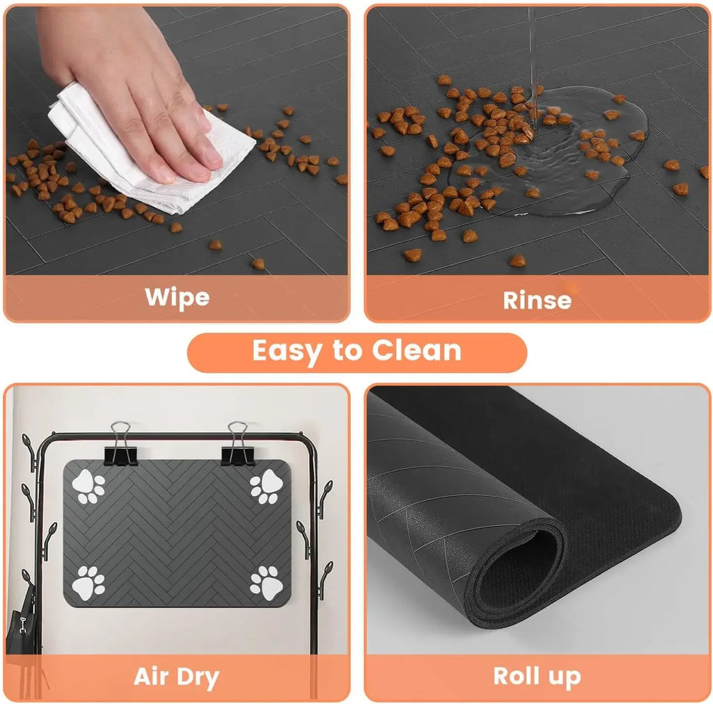 PetLuxe™ Mess-Free Silicone Feeding Mat – Waterproof Anti-Slip Food & Water Pad