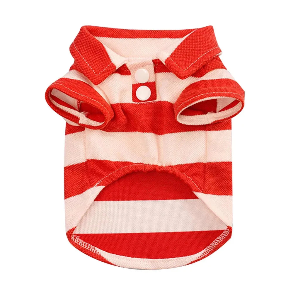 PetLuxe™ Preppy Striped Polo – Classic Casual Summer Shirt for Dogs & Cats