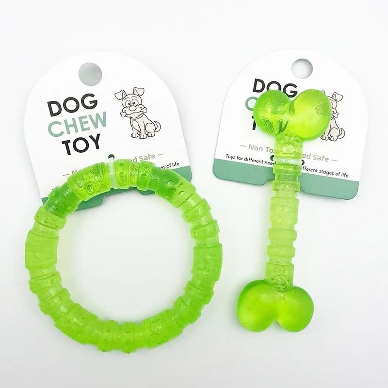 PetLuxe™ TinyTough Rubber Dental Toys – Bite-Resistant Bones & Rings for Small Dogs