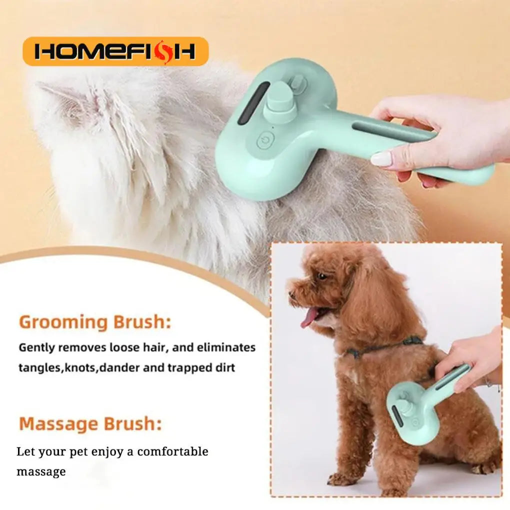 PetLuxe 3-in-1 Steamy Luxury Grooming Brush Dog Steam Brush