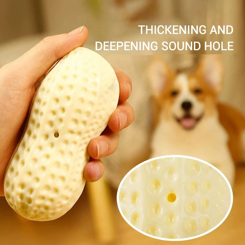 PetLuxe™ Milk-Scented Peanut Chew – Interactive Squeaky Dental Toy for Dogs