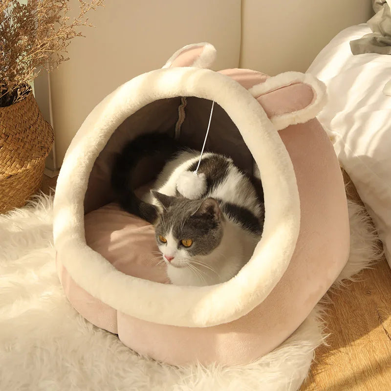 PetLuxe™ Deep Sleep Cloud Bed – Ultra-Soft Foldable Cave for Cats & Small Dogs