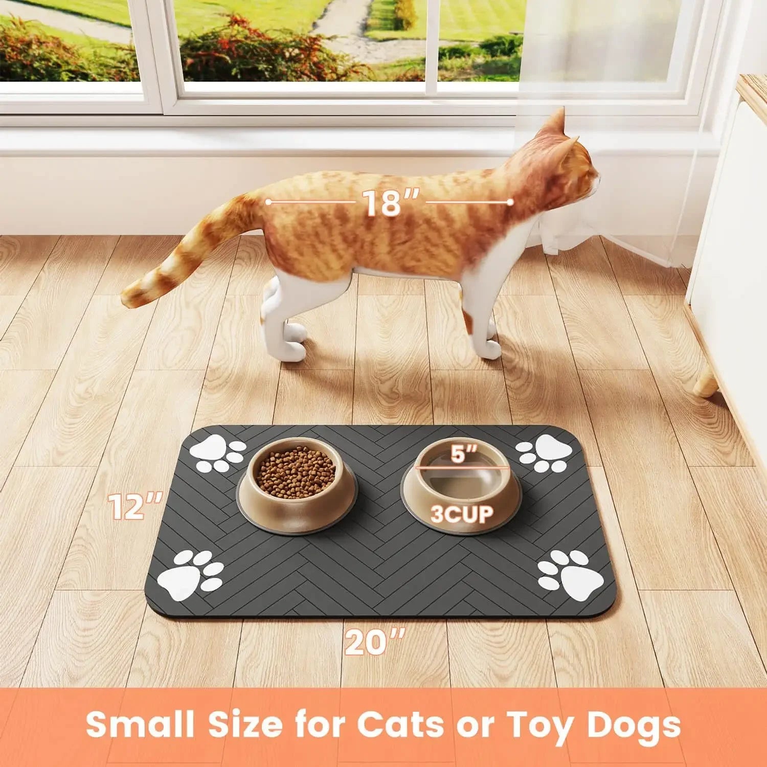 PetLuxe™ Mess-Free Silicone Feeding Mat – Waterproof Anti-Slip Food & Water Pad