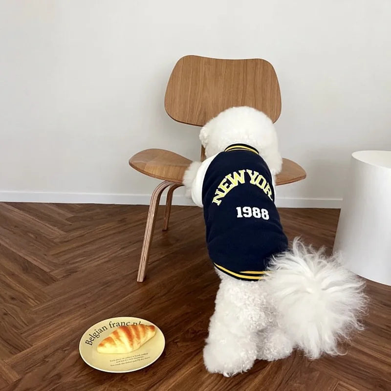 PetLuxe™ Varsity Baseball Jacket – Classic Sporty Winter Coat for Small & Medium Pets