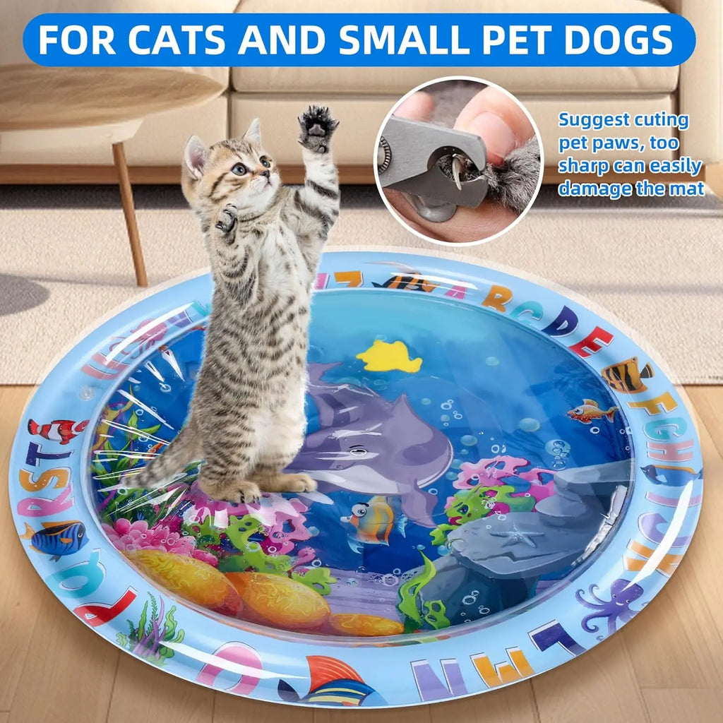 PetLuxe™ Interactive Water Sensory Play Mat – Thickened Cooling Pad for Cats & Dogs
