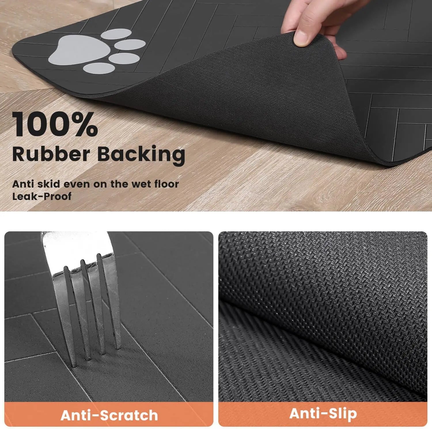PetLuxe™ Mess-Free Silicone Feeding Mat – Waterproof Anti-Slip Food & Water Pad
