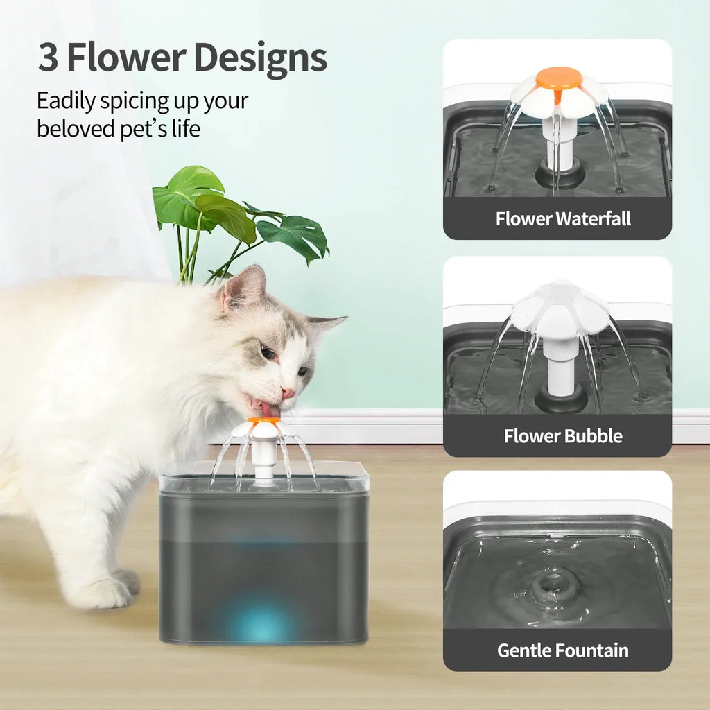 PetLuxe™ Ultra-Silent LED Pet Water Fountain – 67oz/2L Automatic Dispenser for Dogs & Cats