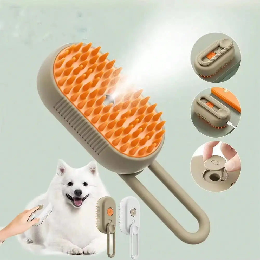 PetLuxe™ Pocket Steamy Brush – Portable 3-in-1 Groomer