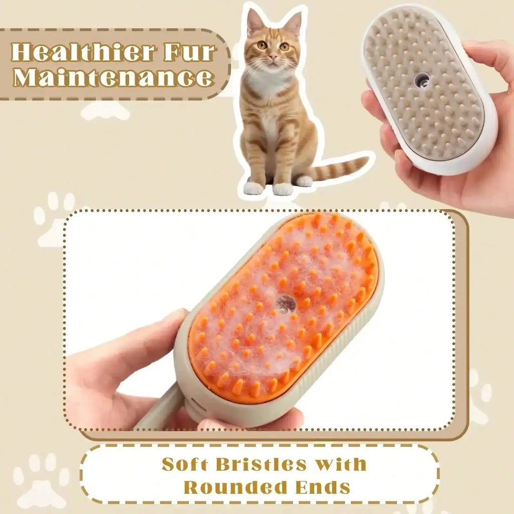 PetLuxe™ Pocket Steamy Brush – Portable 3-in-1 Groomer